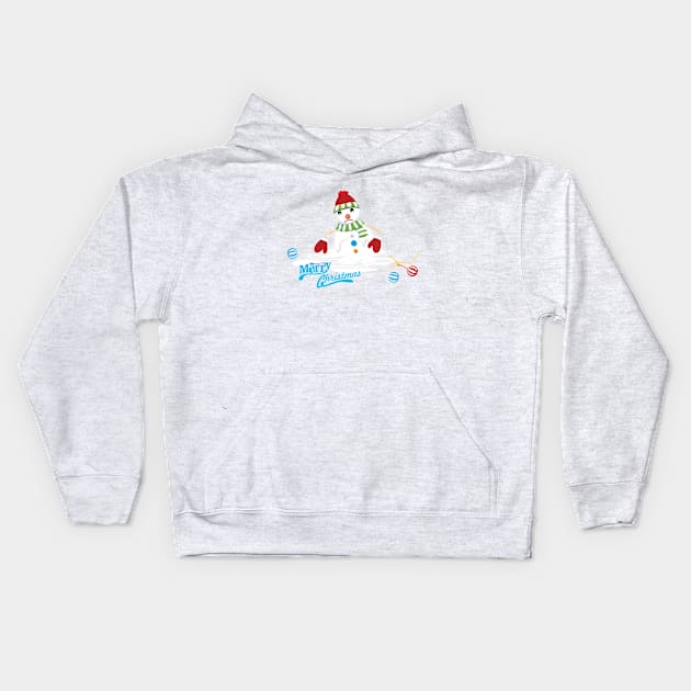 merry christmas melting snowman Kids Hoodie by gossiprag